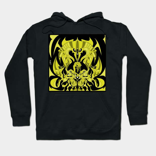 golden dark nazgul ecopop in balrog dreams of the middle earth ecopop Hoodie by jorge_lebeau